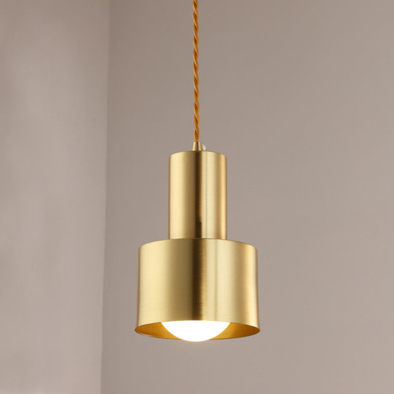 Post-Modern Cylindrical Shape Pendant Light Metal 1 Light Small Suspension Light  for Living Room