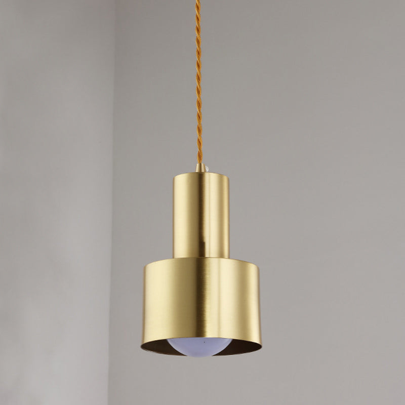 Post-Modern Cylindrical Shape Pendant Light Metal 1 Light Small Suspension Light  for Living Room