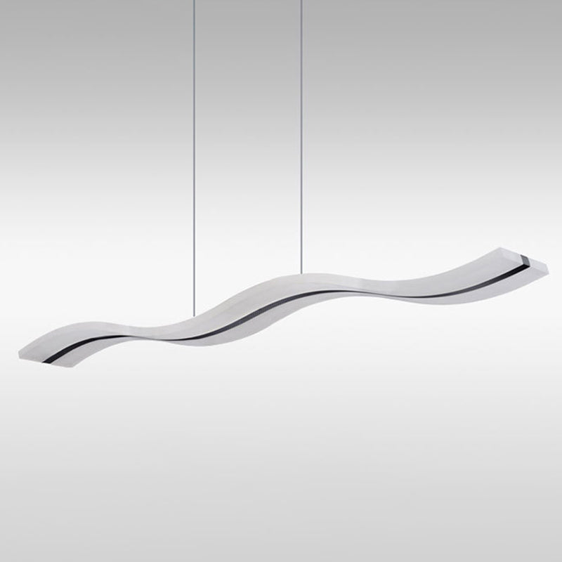 39.3" Length Wave Shaped LED Island Light Nordic Simplicity Style Long Strip Acrylic Lighting Fixture for Kitchen Bar