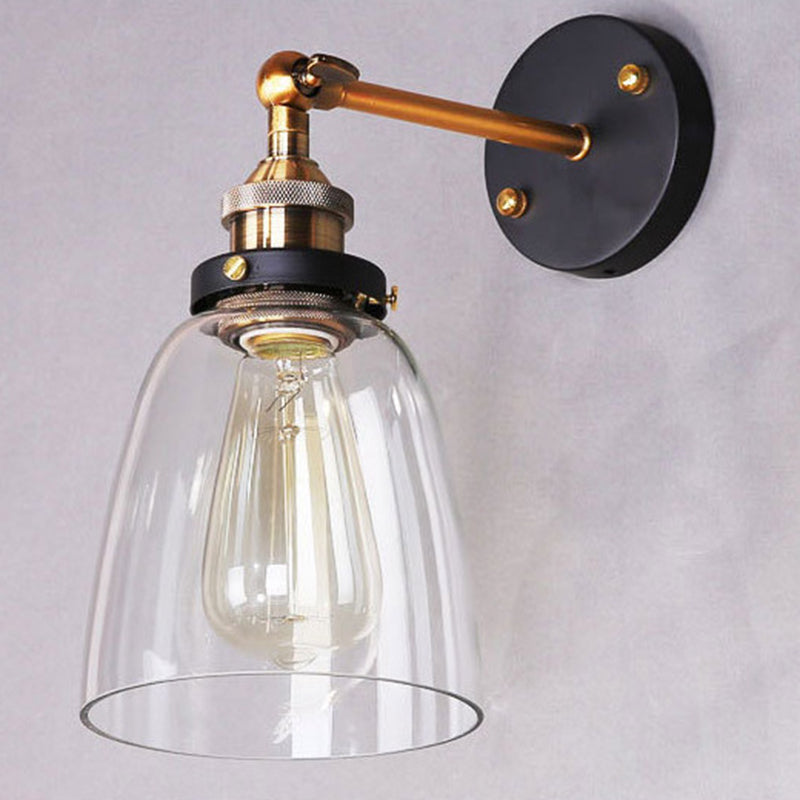 Vintage Industrial Geometric Wall Mount Lighting Clear Glass Wall Mounted Light Fixture for Bedside