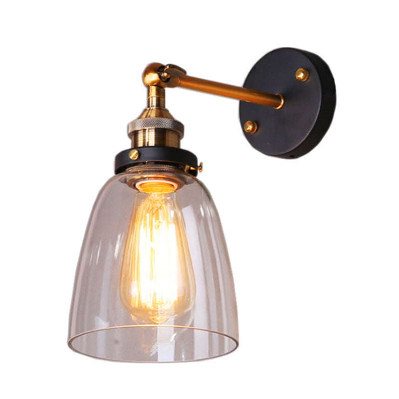 Vintage Industrial Geometric Wall Mount Lighting Clear Glass Wall Mounted Light Fixture for Bedside