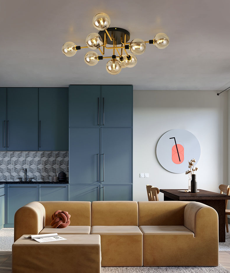 Nordic Luxury Flush Mount Illuminazione Illuminazione Creative Round Flush Mount Plafoniera per Camera da letto