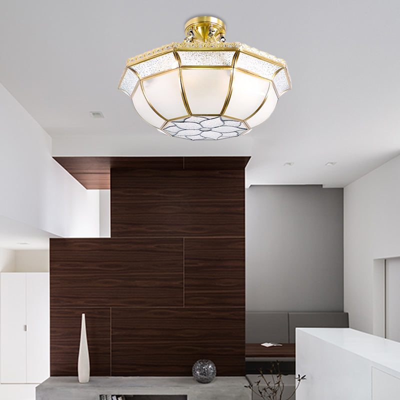 LAMPAGNO BRASSE 4 LUCI LAMPAGGIO COLONIALISMO OPAL SPEGATO DOME SEMI SEMI SEMILE LUCE DEL SOLO