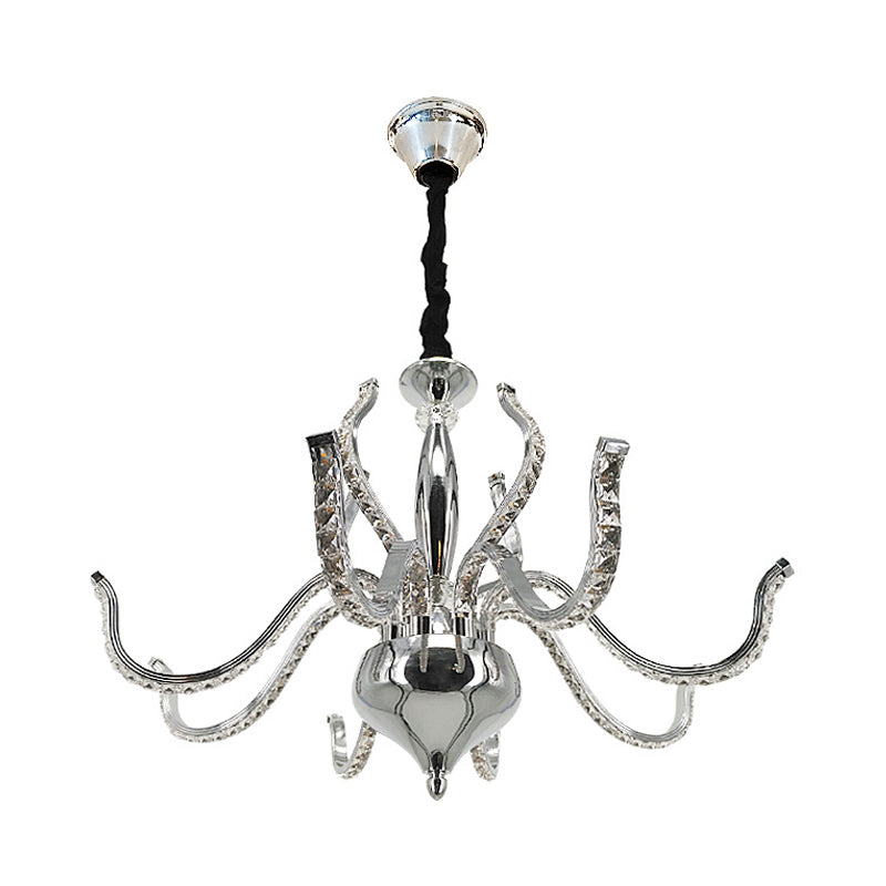 Radikaler Kronleuchter Licht Minimalistischer KristalllED -Chromdecke Anhänger Licht in warmem/weißem Licht