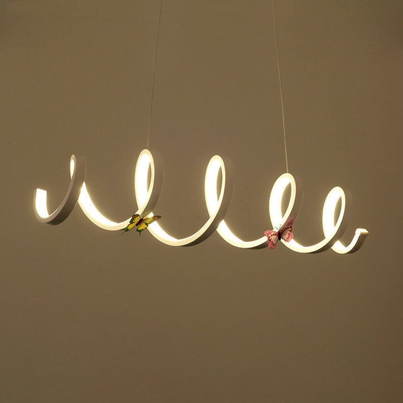 Weiße Acryl-federförmige LED-Kronleuchter Licht zeitgenössischer Minimalismus-Esszimmer Beleuchtung