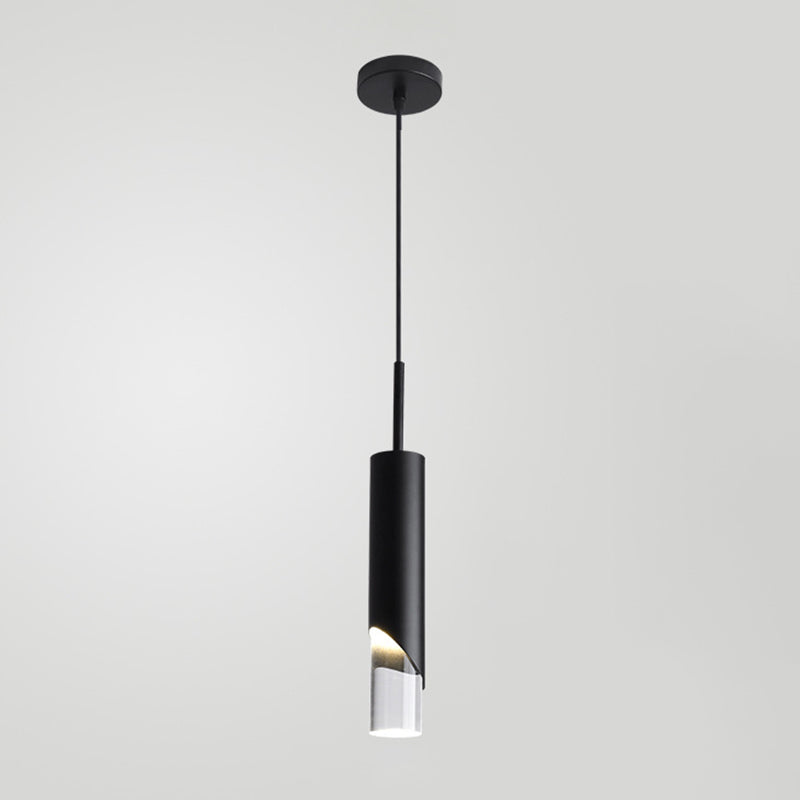 LED Mini Cilindri a cilindri Lighting Forma lampada a soffitto in metallo in tonalità acrilica trasparente