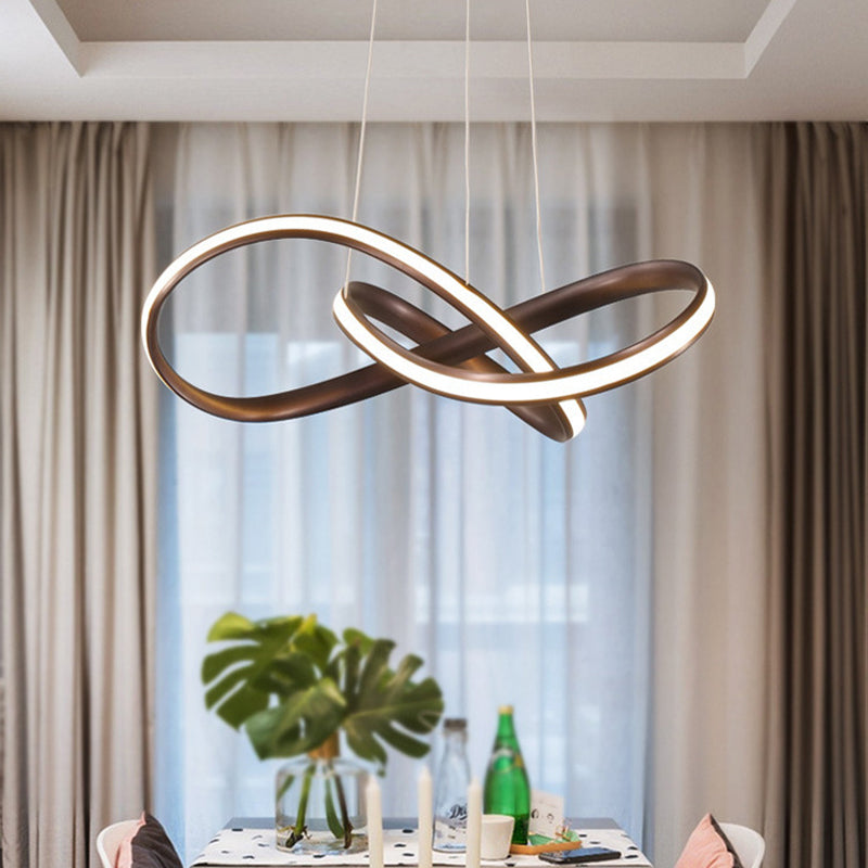 Contemporary Style Minimalism LED Line Light Aluminum Lamp Body Living Room Lighting Fixture with 39.3" Adjustable Hanging Wire