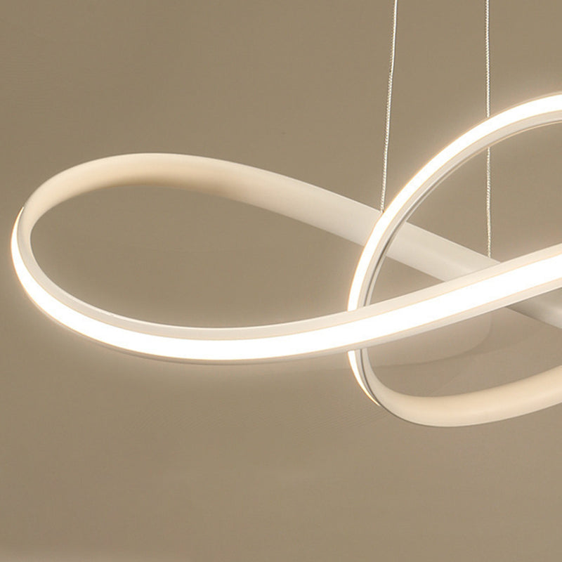 Contemporary Style Minimalism LED Line Light Aluminum Lamp Body Living Room Lighting Fixture with 39.3" Adjustable Hanging Wire