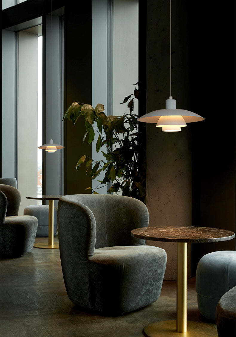 15 Inches Wide Nordic Style Simplicity Hanging Light Single Bulb UFO Shaped Creative Suspension Lamp in Pure White