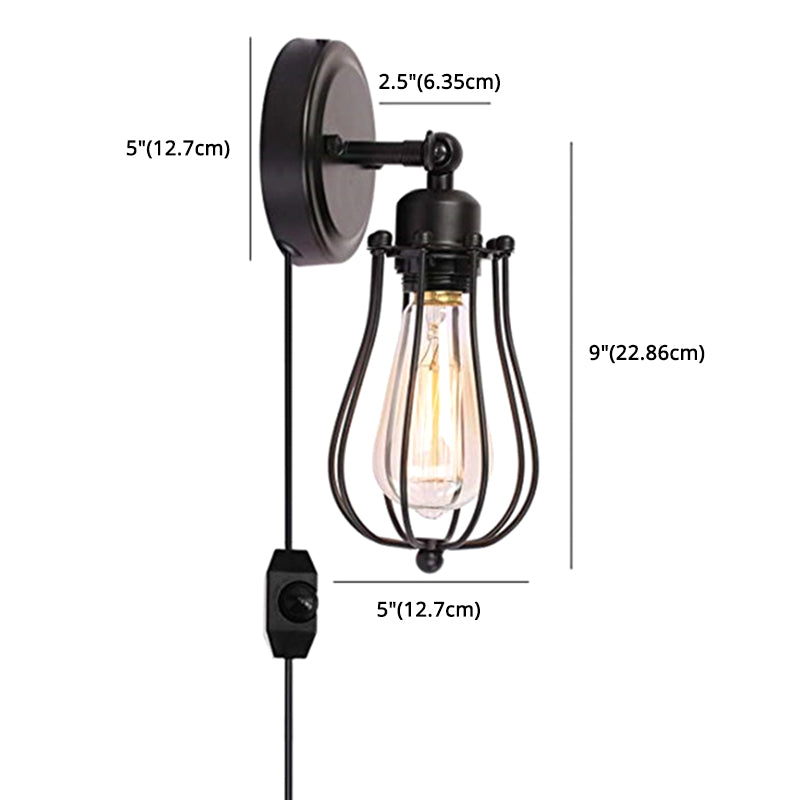 Retro Industrial Style Wandleuchte Beleuchtungskörper Metallische Wandleuchten für Bett