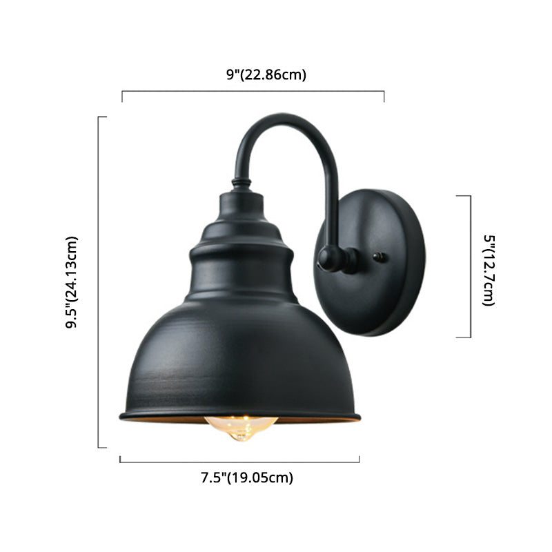 Dome Wall Mounted Lamps Vintage Industrial Metal Wall Sconces Lighting Fixtures for Courtyard