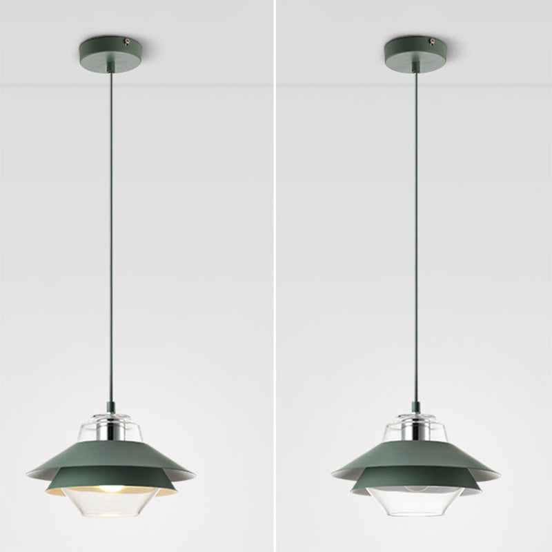 Luz de colgante de 3 tono Macaron vidrio transparente 1 comedor de bombilla accesorio de lámpara colgante