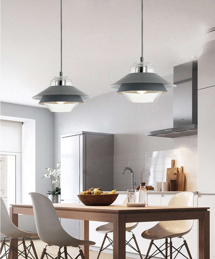 Luz de colgante de 3 tono Macaron vidrio transparente 1 comedor de bombilla accesorio de lámpara colgante