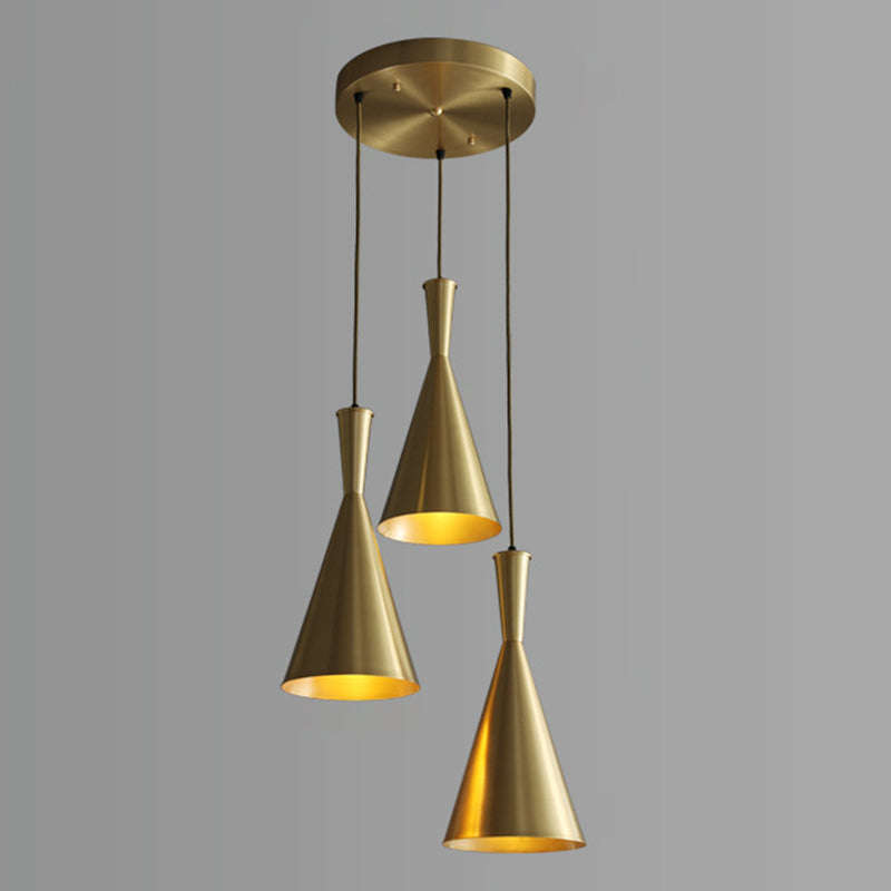 Horn Shaped Restaurant Hanging Light Metallic Postmodern Style Suspension Pendant Lamp