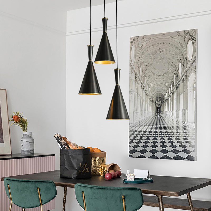 Horn Shaped Restaurant Hanging Light Metallic Postmodern Style Suspension Pendant Lamp