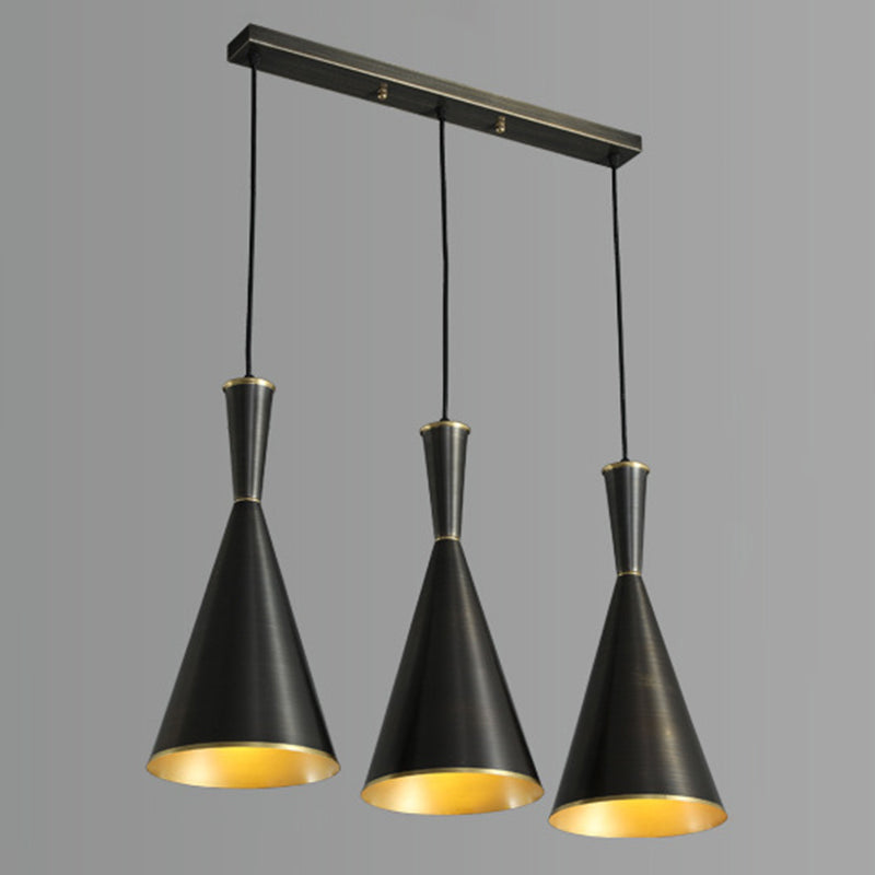 Horn Shaped Restaurant Hanging Light Metallic Postmodern Style Suspension Pendant Lamp