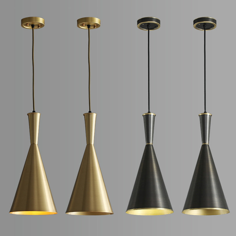 Horn Shaped Restaurant Hanging Light Metallic Postmodern Style Suspension Pendant Lamp