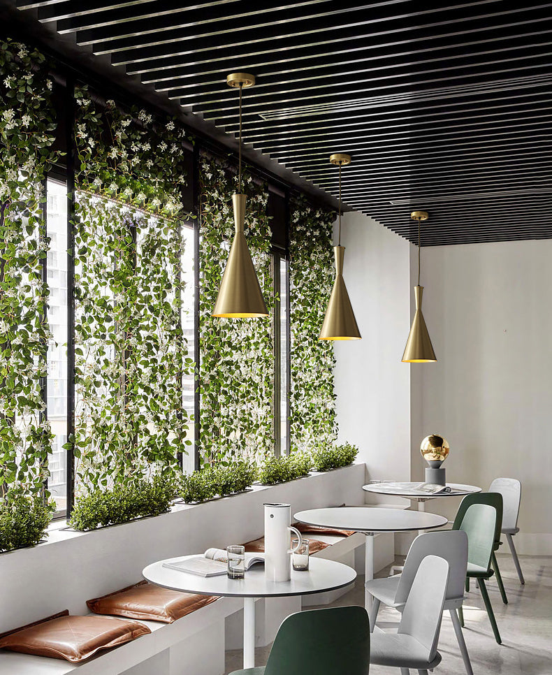 Horn Shaped Restaurant Hanging Light Metallic Postmodern Style Suspension Pendant Lamp