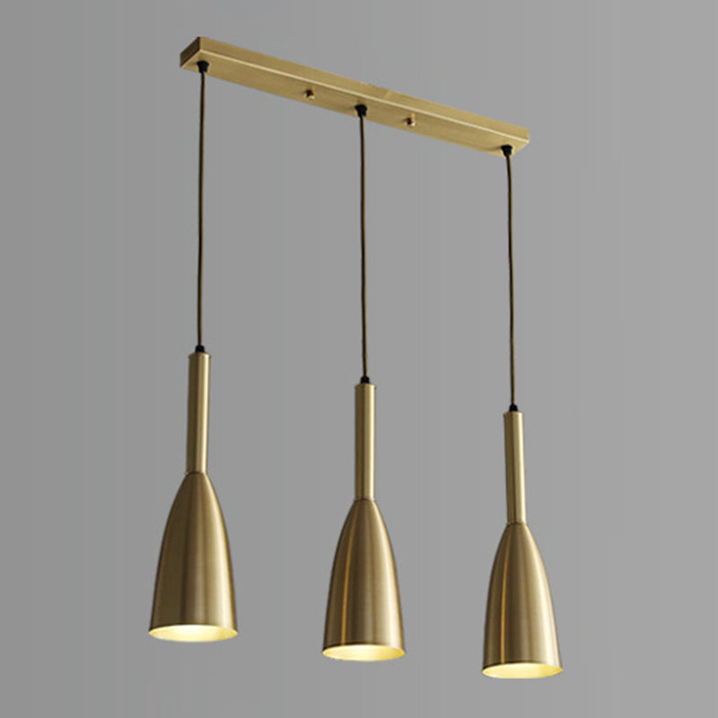 Metal Bell Pendant Lighting Fixture Postmodern Ceiling Hang Light for Dining Room