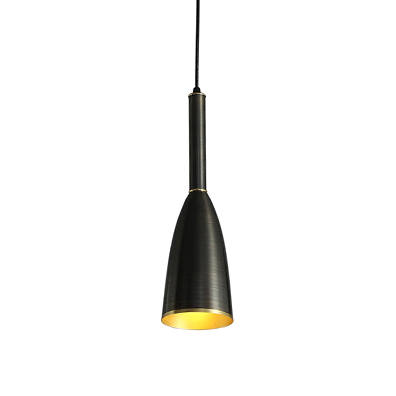 Metal Bell Pendant Lighting Fixture Postmodern Ceiling Hang Light for Dining Room