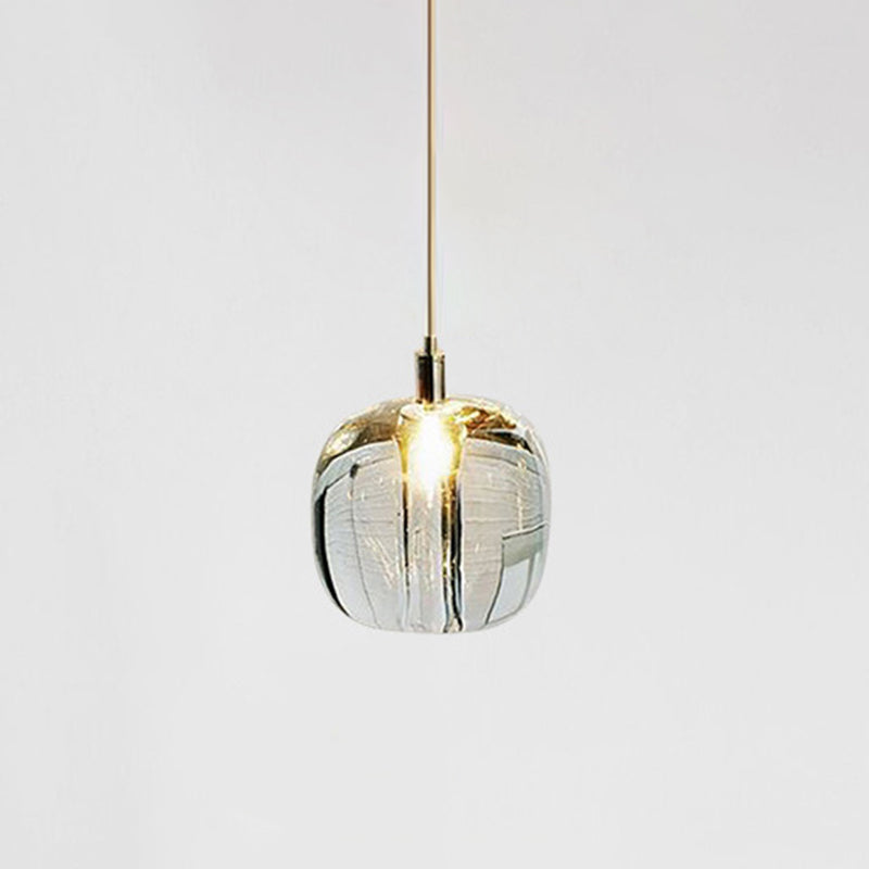 Glass Block Ceiling Pendant Light 1 Light Creative Hanging Light for Living Room Bar