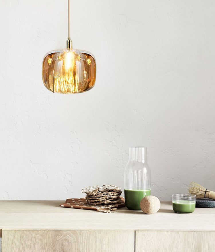 Glass Block Ceiling Pendant Light 1 Light Creative Hanging Light for Living Room Bar