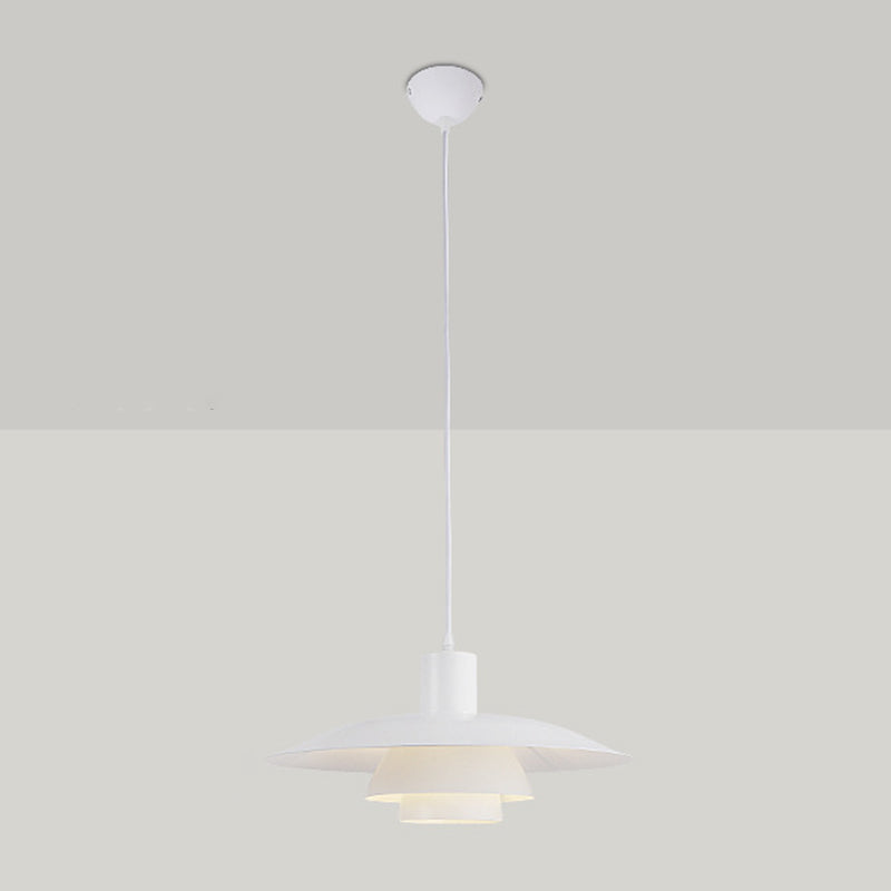 Diseño de capas blancas puras luz colgante de 1 luces Minimalismo Nórdico estilo de iluminación suspendida para cafetería