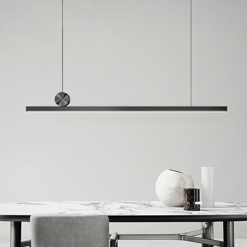 Modern Minimalist Style Linear Island Light Fixture Acrylic Chandelier Lamp
