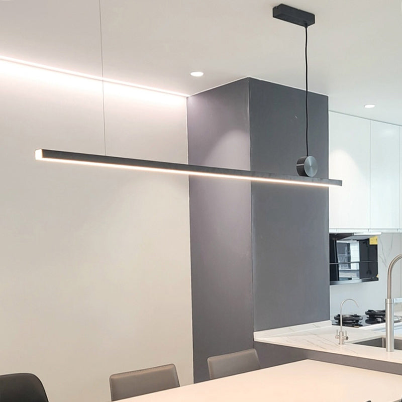 Modern Minimalist Style Linear Island Light Fixture Acrylic Chandelier Lamp
