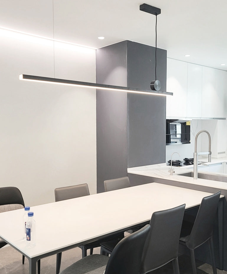 Modern Minimalist Style Linear Island Light Fixture Acrylic Chandelier Lamp