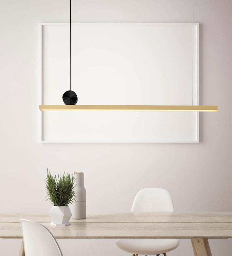 Modern Minimalist Style Linear Island Light Fixture Acrylic Chandelier Lamp