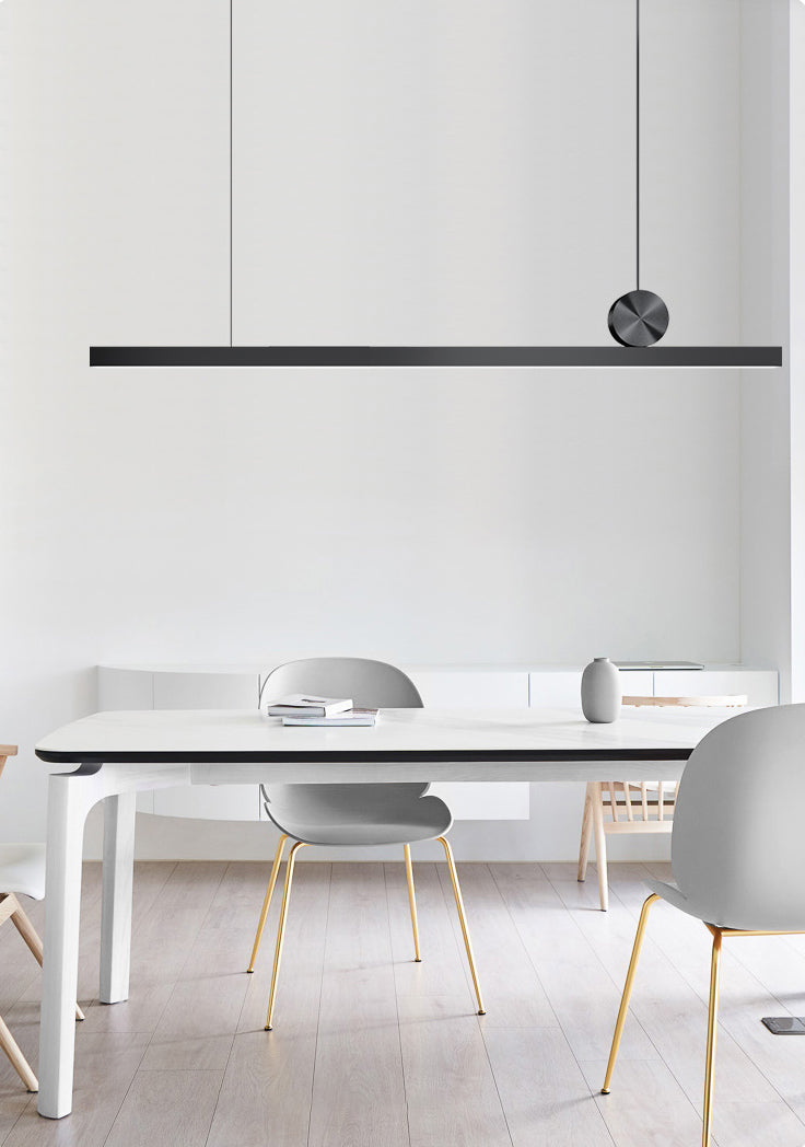 Modern Minimalist Style Linear Island Light Fixture Acrylic Chandelier Lamp