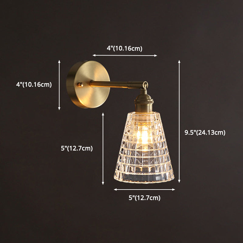 Mid Century Barrel Wall Mount Lighting Clear Glass Wall Mounted Light Fixture for Bedroom