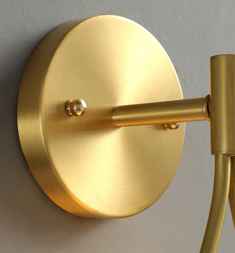 10.6 Inches Height Brass Wall Sconce with Frosted White Glass Shade Nordic Simplicity Style Wall Mount Lamp in Gold