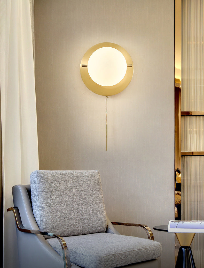 Simplicidad de latón apliques de pared de la noche con diseño de interruptor de mano de la lámpara de pared de 1 luces para el pasillo