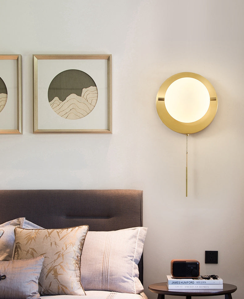 Simplicidad de latón apliques de pared de la noche con diseño de interruptor de mano de la lámpara de pared de 1 luces para el pasillo