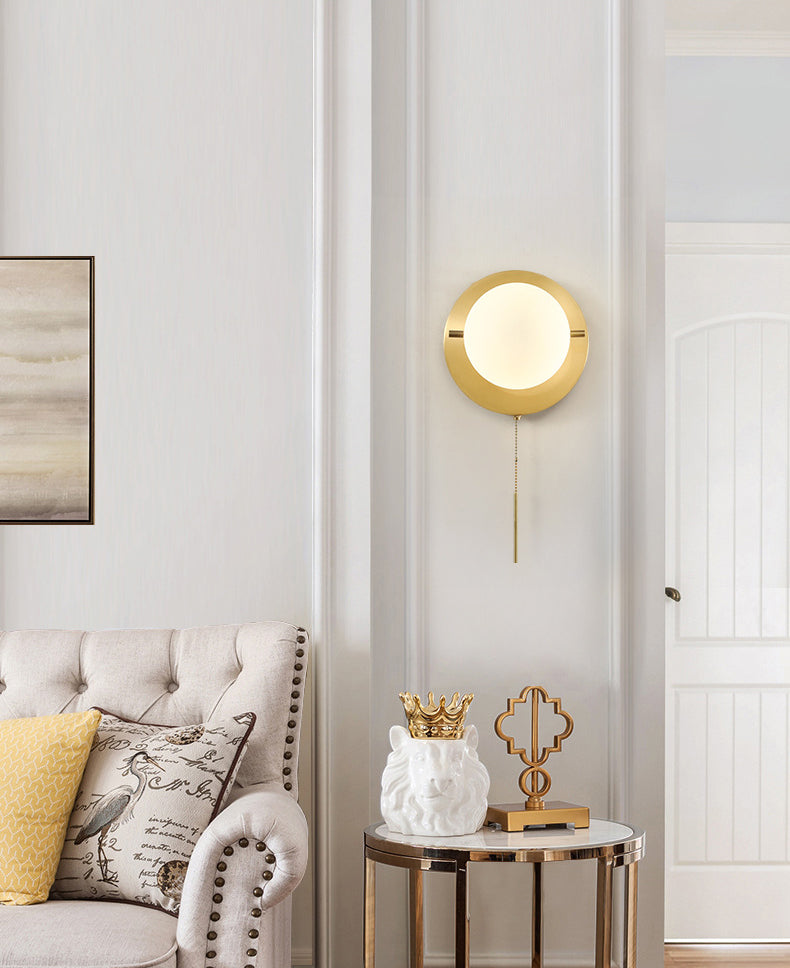 Simplicidad de latón apliques de pared de la noche con diseño de interruptor de mano de la lámpara de pared de 1 luces para el pasillo