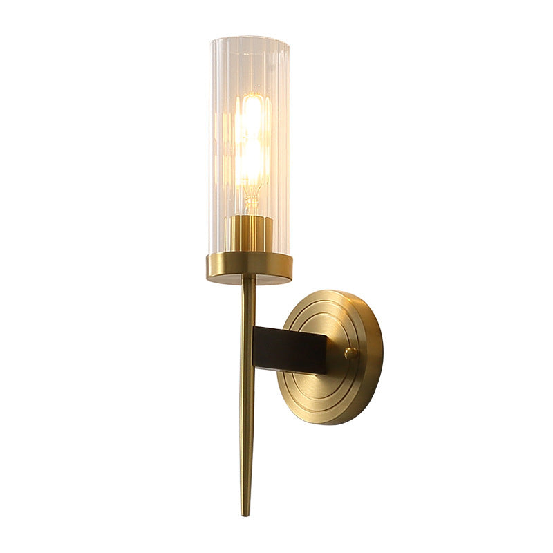 Postmodern Cylindrical Wall Mounted Lighting Clear Glass Wall Mount Lamp for Living Room