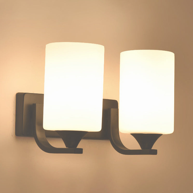 Ultra-moderne Zylinderwandleuchte milchigglaswandmontierte Leuchte für Schlafzimmer