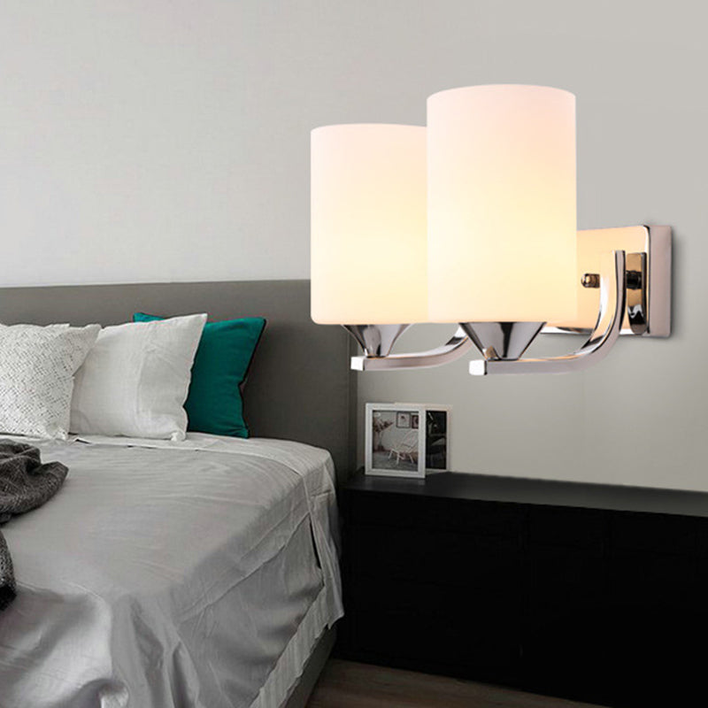 Ultra-moderne Zylinderwandleuchte milchigglaswandmontierte Leuchte für Schlafzimmer