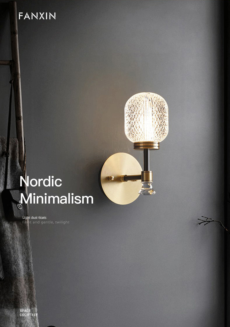 Modern Sphere Wall Mount Lighting Clear Glass Wall Mounted Lighting for Living Room