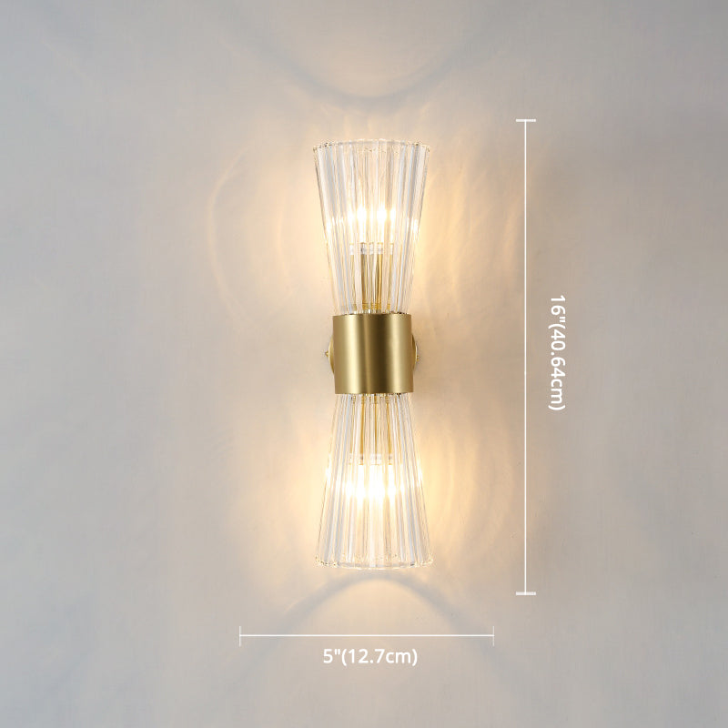 Postmodern Hourglass Shaped Wall Mounted Lights Crystal Glass Flush Mount Wall Sconce for Bedside