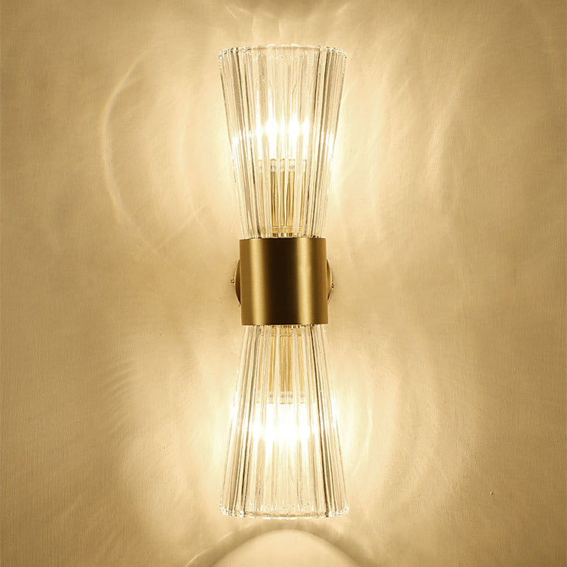 Postmodern Hourglass Shaped Wall Mounted Lights Crystal Glass Flush Mount Wall Sconce for Bedside