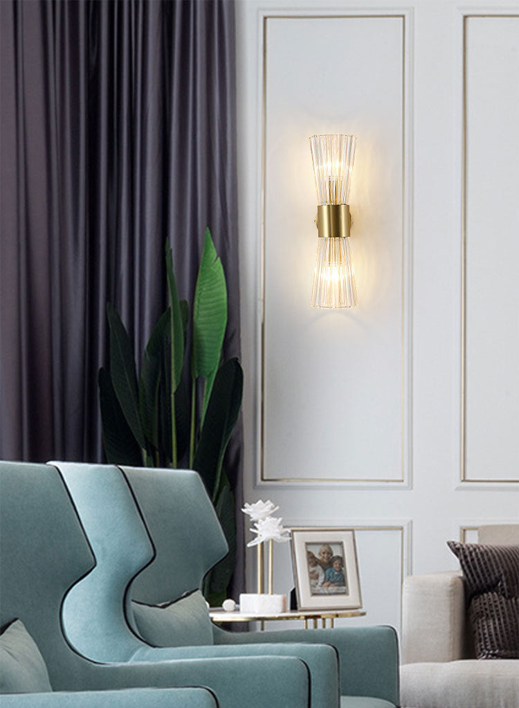 Postmodern Hourglass Shaped Wall Mounted Lights Crystal Glass Flush Mount Wall Sconce for Bedside