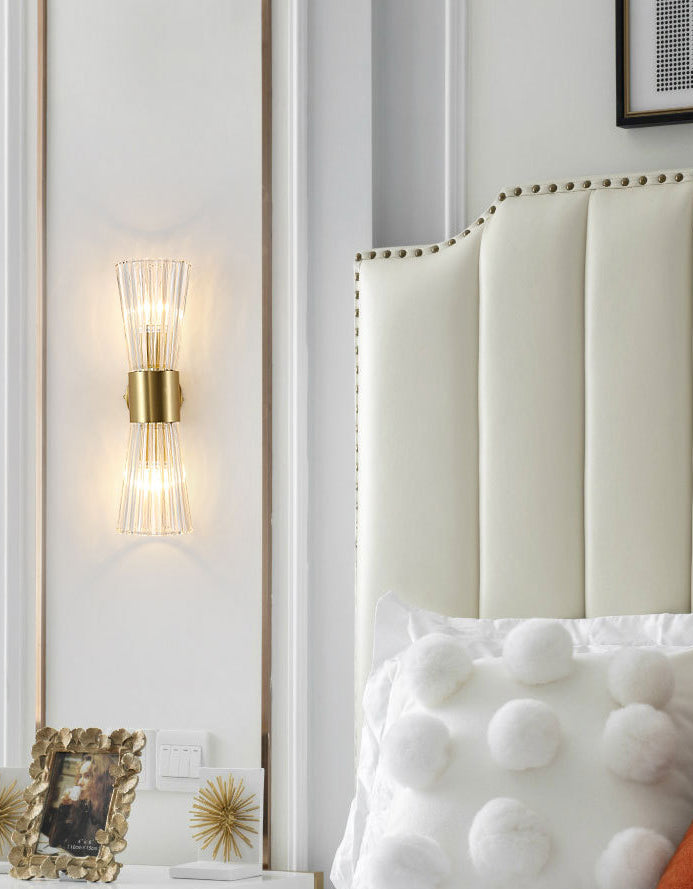 Postmodern Hourglass Shaped Wall Mounted Lights Crystal Glass Flush Mount Wall Sconce for Bedside