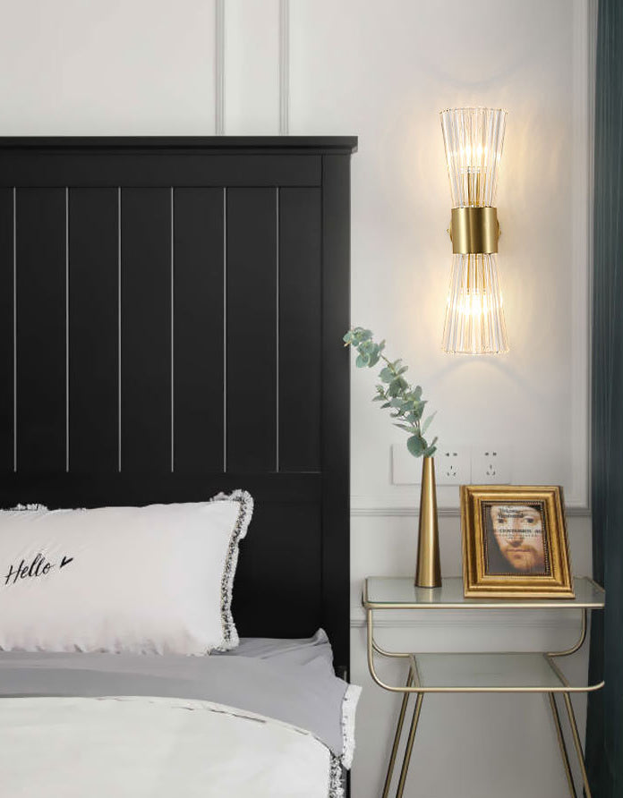 Postmodern Hourglass Shaped Wall Mounted Lights Crystal Glass Flush Mount Wall Sconce for Bedside