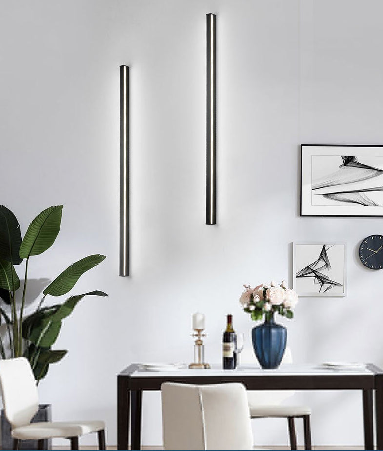 Linear Wall Sconce Modern Minimalist Style Plastic 1 Light Sconces for Restaurant Bedroom