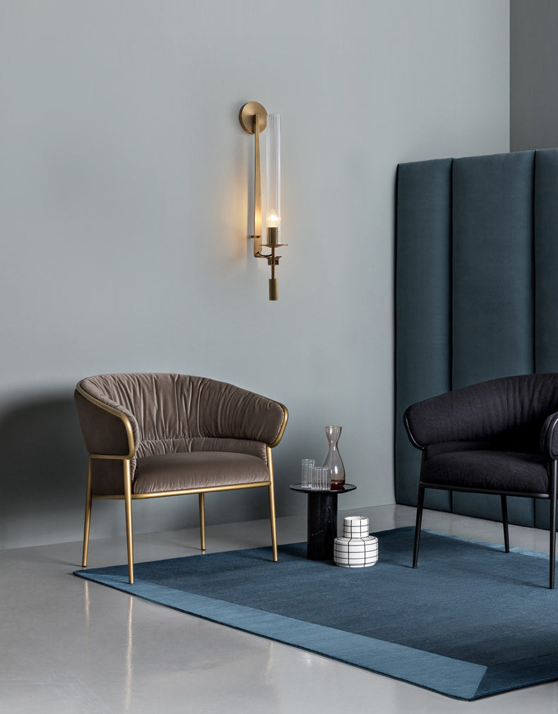 Cylinder Wall Mounted Lamps Postmodern Clear Glass Wall Sconce for Living Room