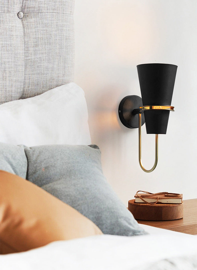 Lámparas de pared cónicas de estilo nórdico accesorios de iluminación de pared metálica para dormitorio