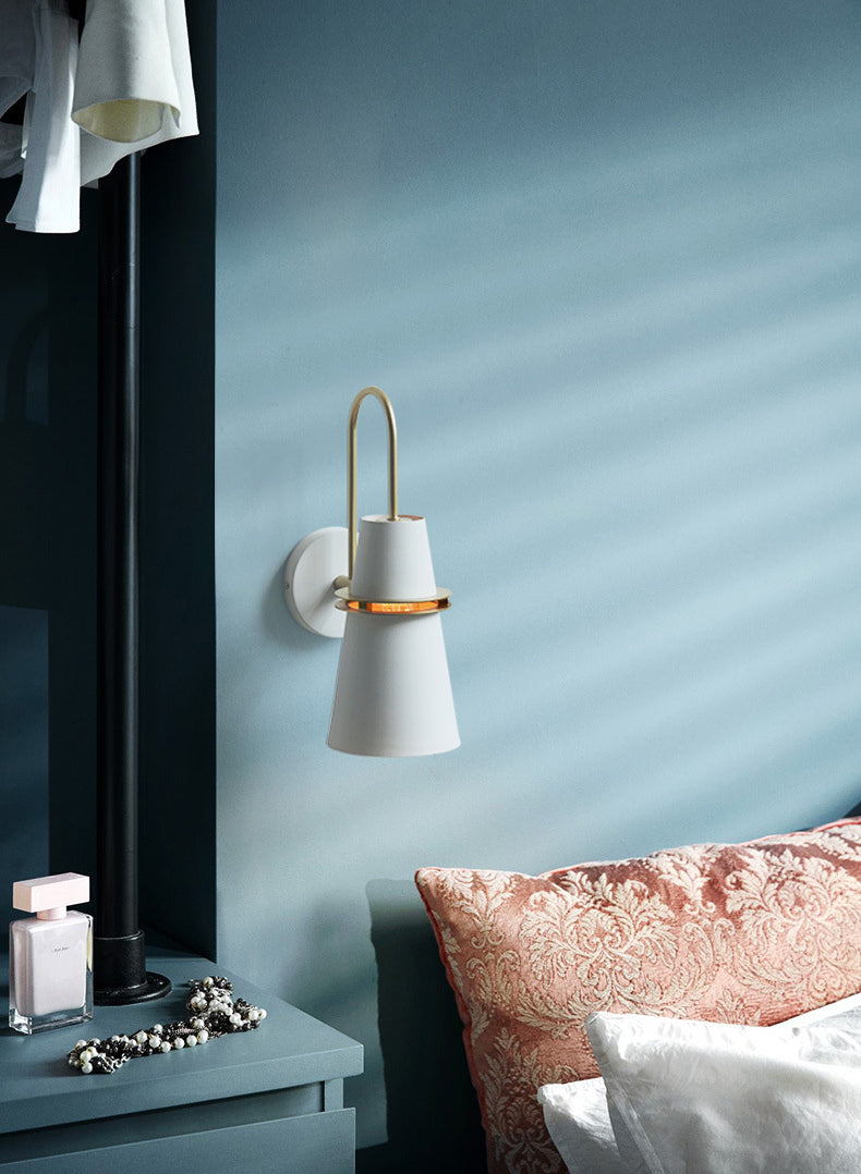 Lámparas de pared cónicas de estilo nórdico accesorios de iluminación de pared metálica para dormitorio